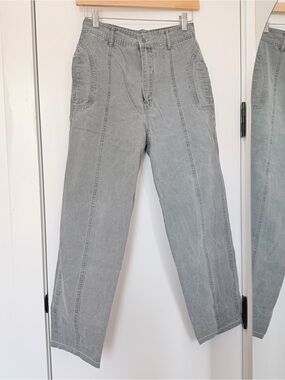 RARE❗️Vintage 80s High-Waisted Wide Leg Jeans 100% Cotton in Gray